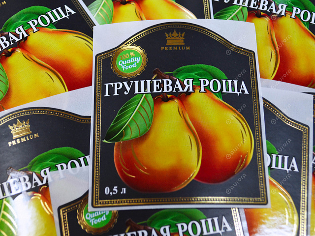 Самоклеящаяся этикетка на бутылку лимонада - Грушевая роща